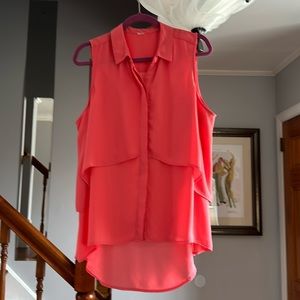 🌺 Coral Sleeveless Tunic Top Sz L